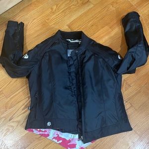Joe Rocket Black Women's Motorcycle Jacket with Pink Camo Lining